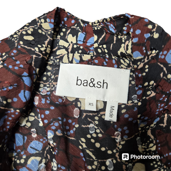 BA&SH Giani Floral Dress in Carbon - Picture 7 of 10